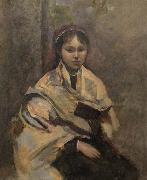 Jean-Baptiste Camille Corot Jeune fille assise un livre a la main Germany oil painting artist